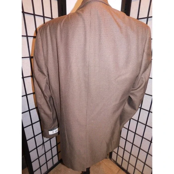 NEW Men's Ralph Lauren Brown/ Blue Herringbone Tan Classic Suit Jacket 44L